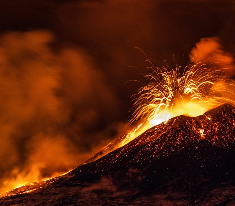 Sicily, Italy. 2nd December 2013. Italy's active volcano, Mount Etna, produced fountains and explosions of lava as the nineteenth paroxysmal activity was recorded for the year 2013 to-date. Many flights from Catania airport were reportedly cancelled.